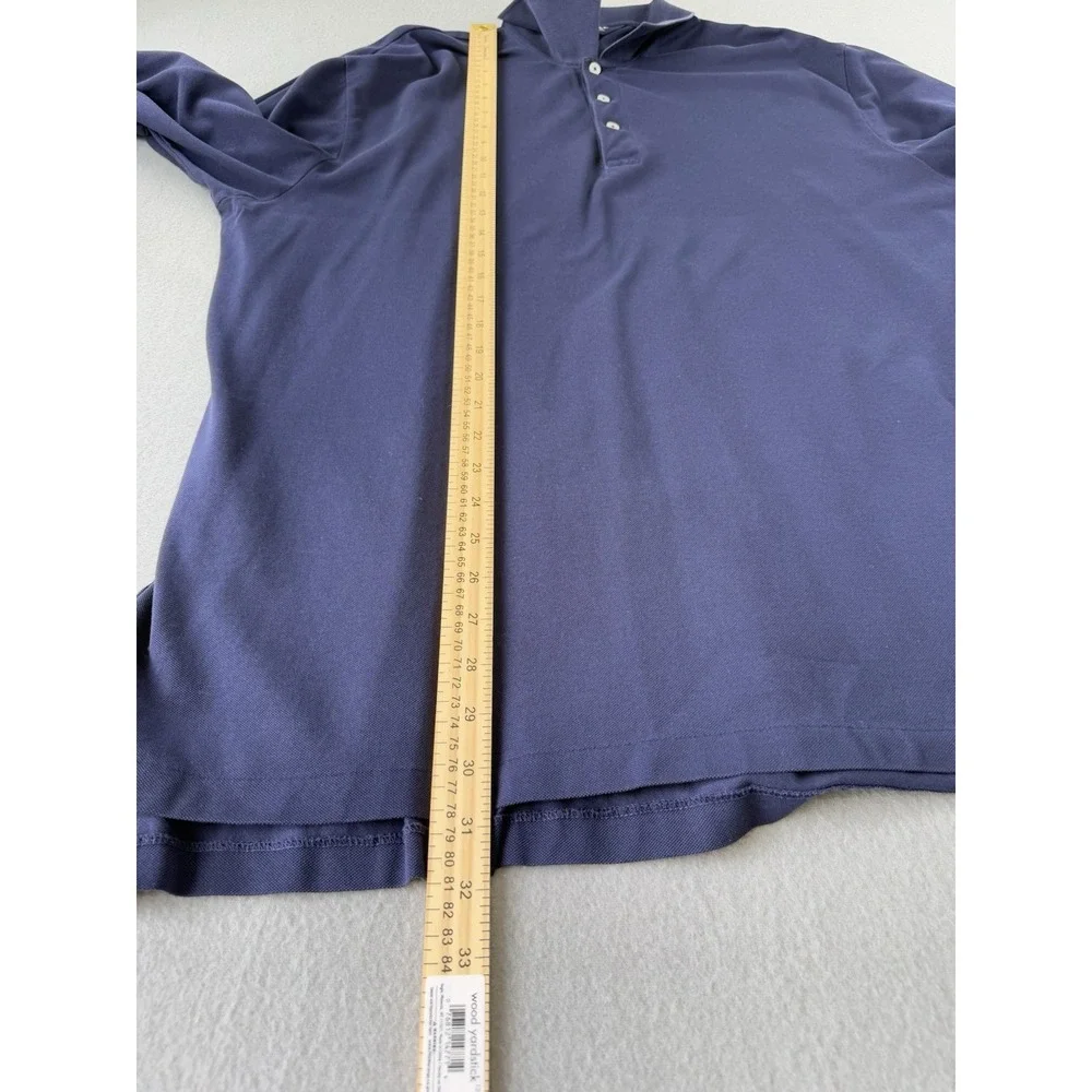 Polo Golf Ralph Lauren Men's XL Polo Shirt LongSleeve Mesh Knit Cotton Navy Blue